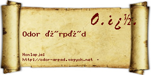 Odor Árpád névjegykártya